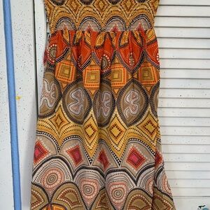 At Last Strapless Boho Retro Mini Dress